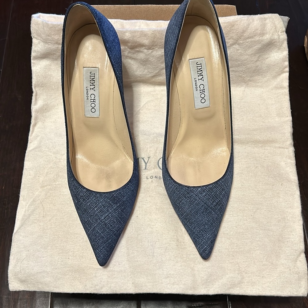 Jimmy Choo Denim Romy Pumps - Picture 2 of 6